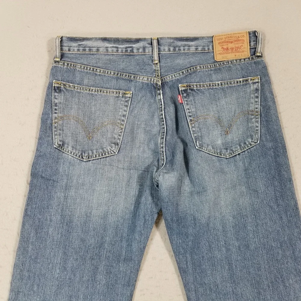 Levi's 505 jeans men's 36 x 29 regular fit straight blue denim pants medium wash